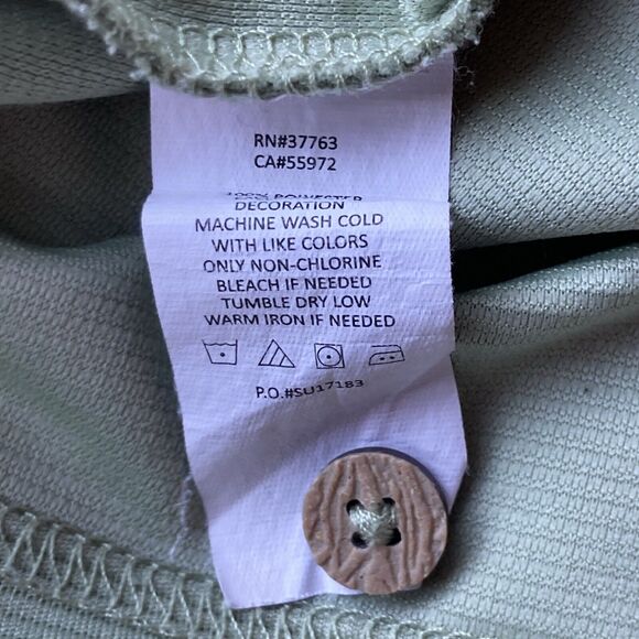 Cubavera Polo Shirt Sz M Mens Green Solid Color Ribbed Polyester Golf Casual - Picture 5 of 6